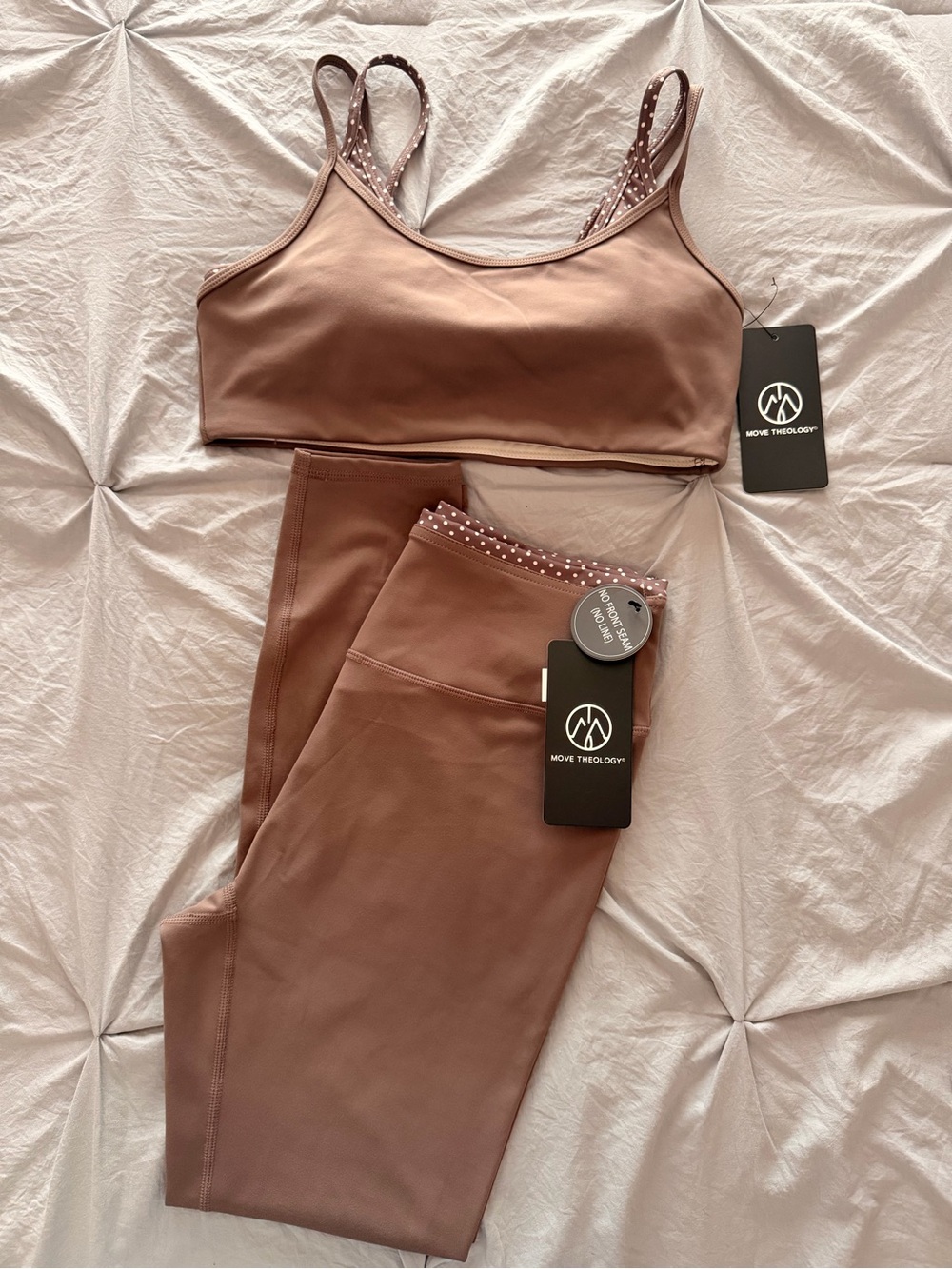 Women's Mauve High-Waist Leggings & Sports Bra Set